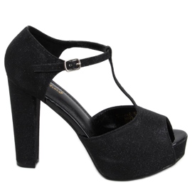 Hope Black iriserende sandaler på platformen sort