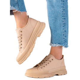 SHELOVET Sneakers på platformen beige