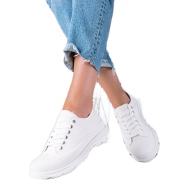 SHELOVET Hvide sneakers på platformen