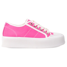 SHELOVET Sneakers på en bred platform lyserød