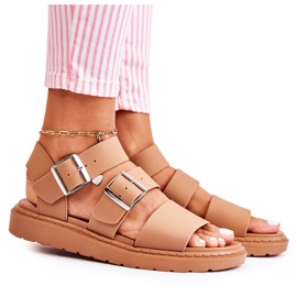 FM1 Camel Reese spændesandaler brun
