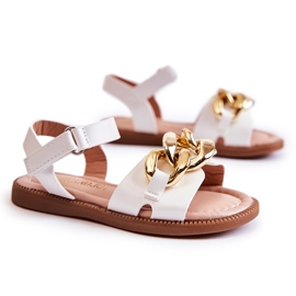 FR1 Børnesandaler med hvid Layra velcro ['hvid']