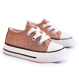 Børnesneakers bundet rosa guld Wella gylden gylden