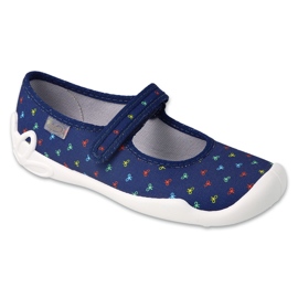 Befado Børns hjemmesko med velcro 114y490 Navy Blue blå