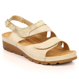 Velcro sandaler på kile Vinceza W JAN125 beige