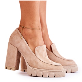 Lewski Shoes Moderigtige Pumps On The Platform Lewski Sko 3196 Beige