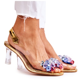 S.Barski Elegante pumps med gyldent Amalia ornament farveløs