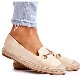 S.Barski Klassiske slip-on espadriller til kvinder Beige Oresa