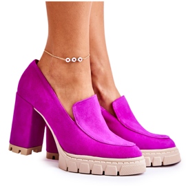 Moderigtige Pumps On The Lewski Shoes 3196 Fuchsia Platform lyserød