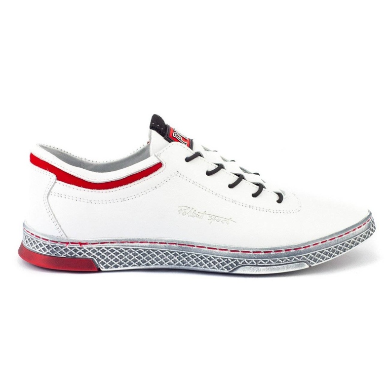 Polbut Herresko casual sko K23 hvid med rød