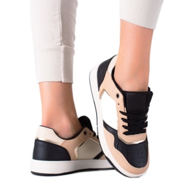 SHELOVET Tofarvede sneakers til kvinder beige sort