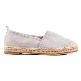 SHELOVET Grå espadriller med glitter