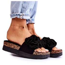 PS1 Dame suede hjemmesko med sort Nemis Ornament