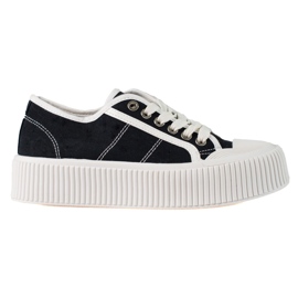 SHELOVET Sneakers på en bred platform sort