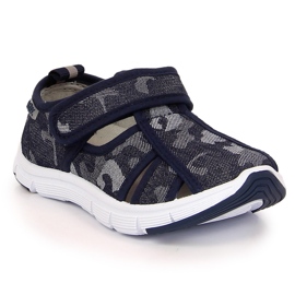 Drengesneakers med velcro gennembrudt Atletico camo marine blå blå