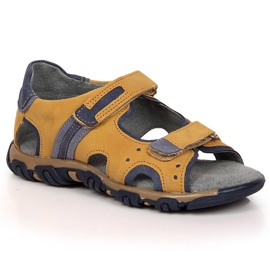 Drengesandaler med velcro kamel Kornecki 6188 gul