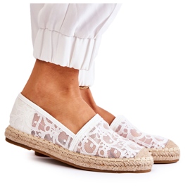 S.Barski Klassiske hvide Catris Openwork Espadriller til kvinder