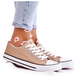 PJ1 Klassiske sneakers til kvinder bundet mørk beige Be Mine