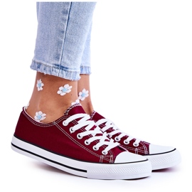 Klassiske sneakers til kvinder bundet Burgund Be Mine rød
