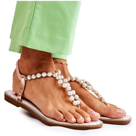 PG1 Moderigtige sandaler flip flops med perler rosa guld Isalia lyserød gylden