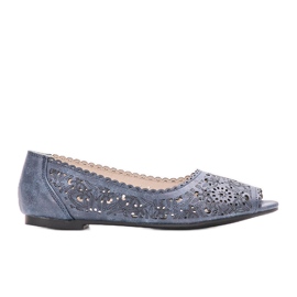 Aiello marineblå gennembrudte loafers