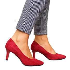 Rød ruskind pumps W Sergio Leone