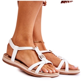 Damesandaler med Amberly White Ornamenter hvid