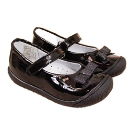 Pigeballerinaer lakeret velcro sort Jr Kornecki 6065