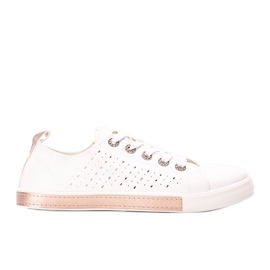 Impi hvide og lyserøde sneakers til kvinder gylden