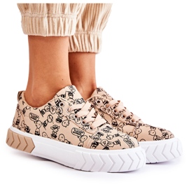 PS1 Damesneakers Sportssko W Print Beige Forside