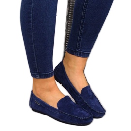 Marineblå læder loafers W Vinceza marine blå