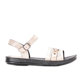 Beige Lehti damesandaler flerfarvet