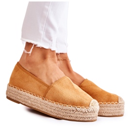 PG1 Espadriller til kvinder på Camel Marise-platformen brun