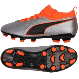 Fodboldstøvler Puma One 3 Lth Hg M 104746 01 sølv sølv