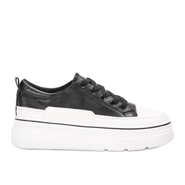 Sorte sneakers på Anastaz platformen hvid