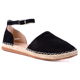SHELOVET Åbent Espadrilles sort