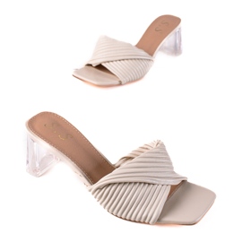 SHELOVET Hjemmesko med gennemsigtig hæl beige