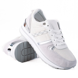 SHELOVET Behagelige sneakers hvid sølv grå