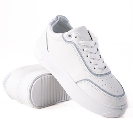 SHELOVET Sneakers med sølvindsats hvid