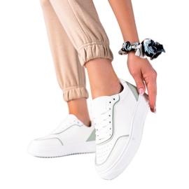 SHELOVET Sneakers med grøn indsats hvid