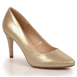 Pumps stilet patent guld Sergio Leone gylden