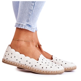 Slip-on ballerinaer til kvinder med hvide blomster
