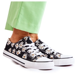 PS1 Lave sneakers til kvinder med blomster Janey Black sort