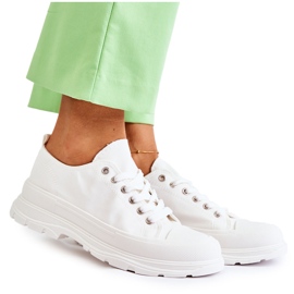 PG1 Sneakers i lavt materiale til kvinder Hvid Gueso