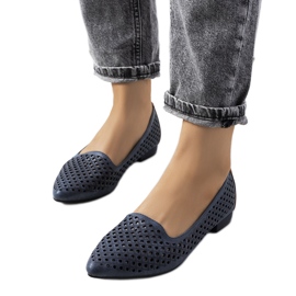 Jarrett marineblå gennembrudte loafers