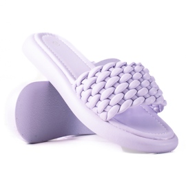 SHELOVET Dame flettede hjemmesko violet