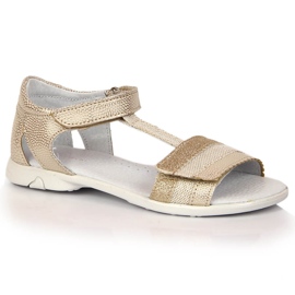 Pigesandaler med gylden velcro Kornecki 6705