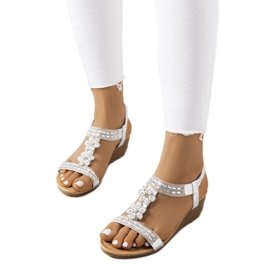 Sølv Amisha kile-sandaler