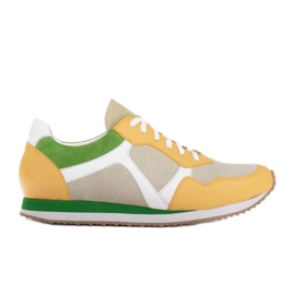 Marco Shoes Sneakers i kombination og læder og ruskind beige