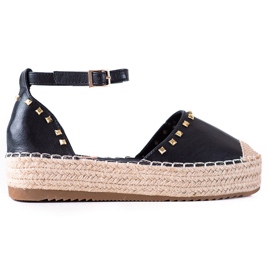 SHELOVET Espadriller med nitter sort